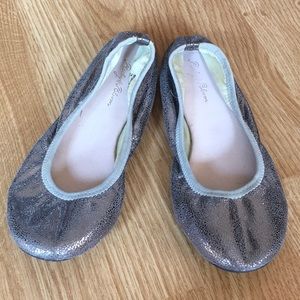 Silver ballet flats.  Size 1.